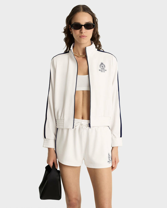 Sporty & Rich Crown Tennis Roller Short - White/Navy