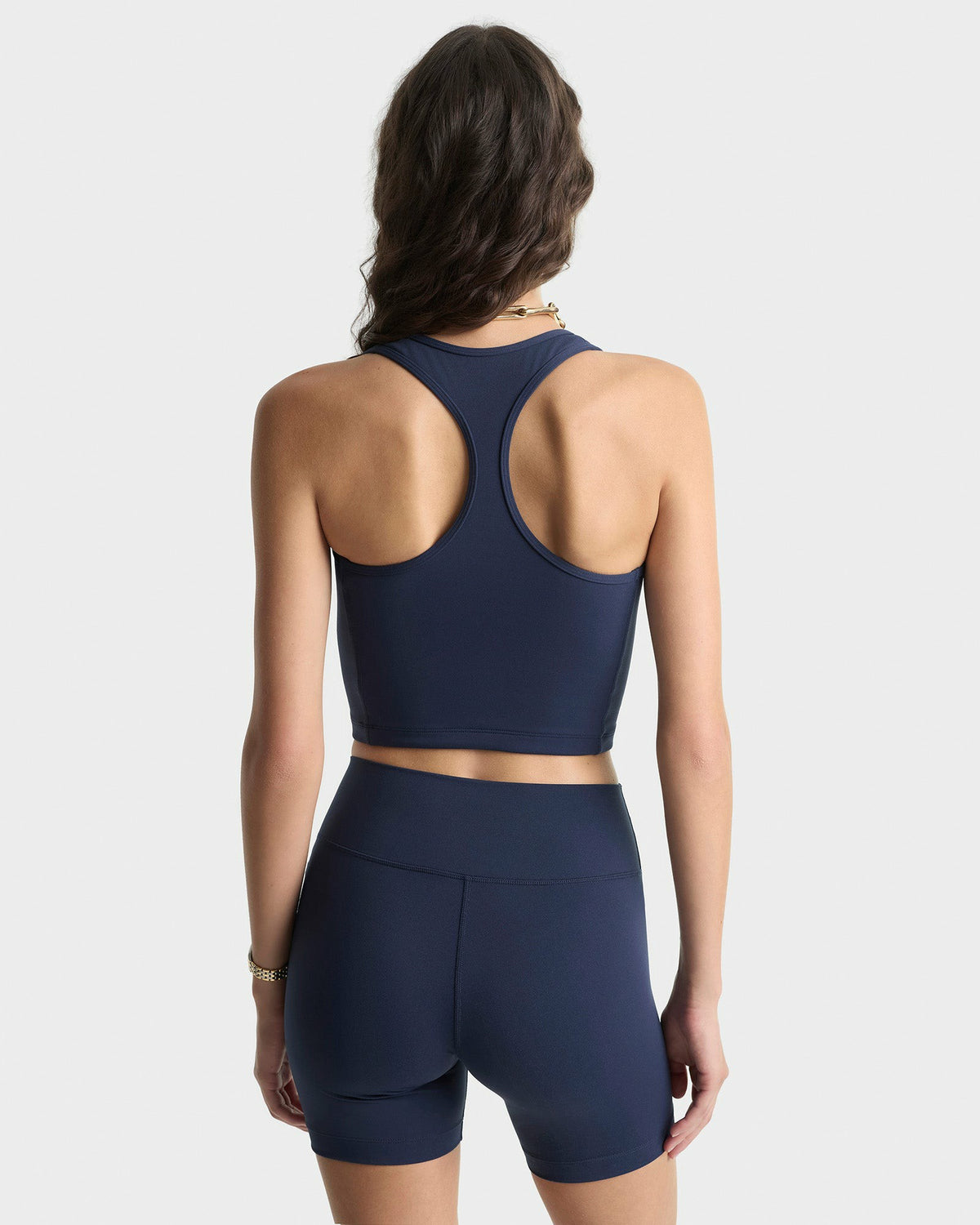 Sporty & Rich Signature Logo Biker Short - Navy/White