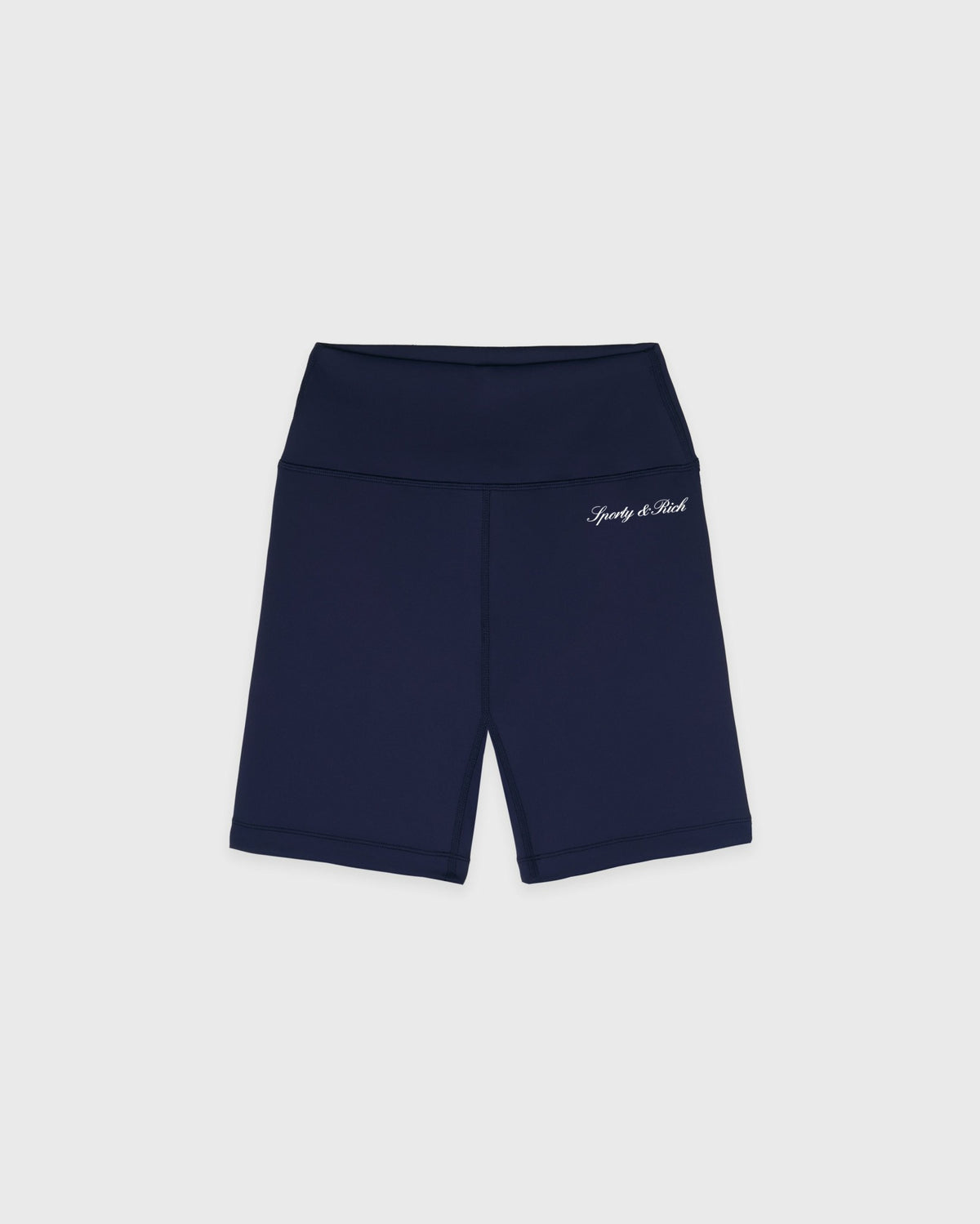 Sporty & Rich Signature Logo Biker Short - Navy/White