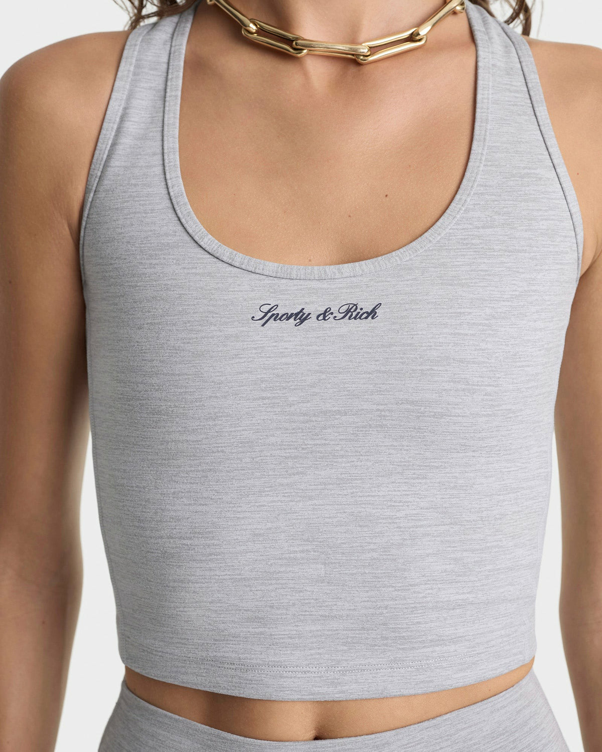Sporty & Rich Signature Logo Sports Tank - Heather Gray