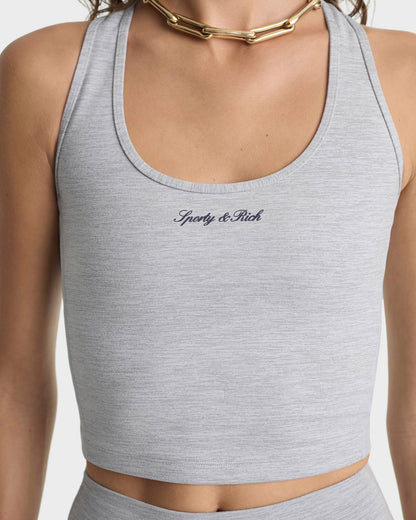 Sporty & Rich Signature Logo Sports Tank - Heather Gray