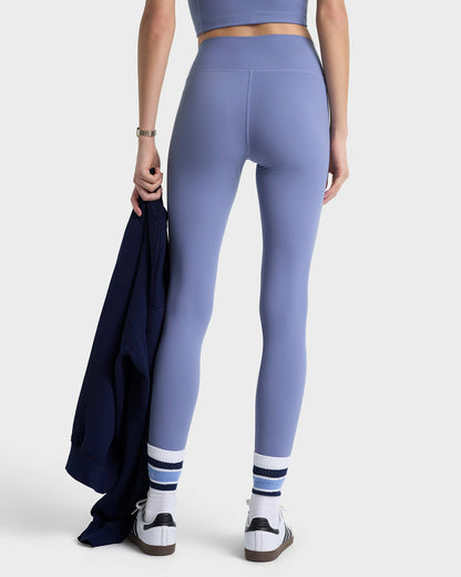 Sporty & Rich Serif Logo Legging - Colony Blue/White