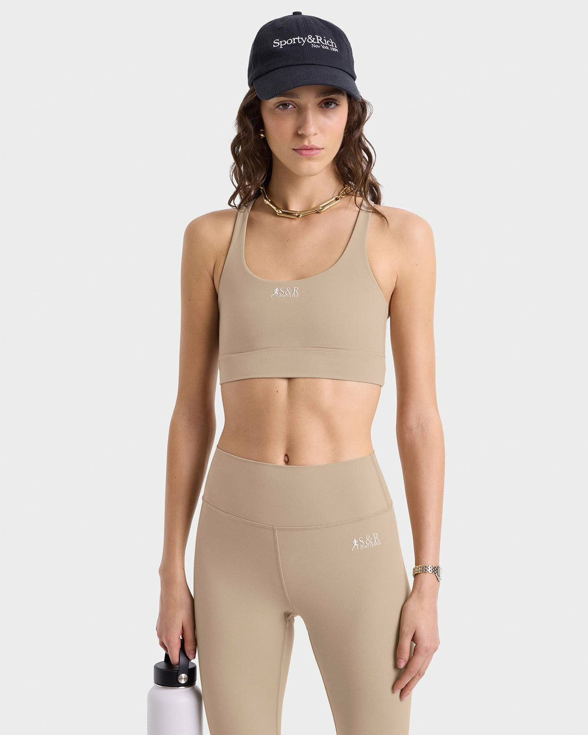 Sporty & Rich SR Runner Legging - Elephant/White