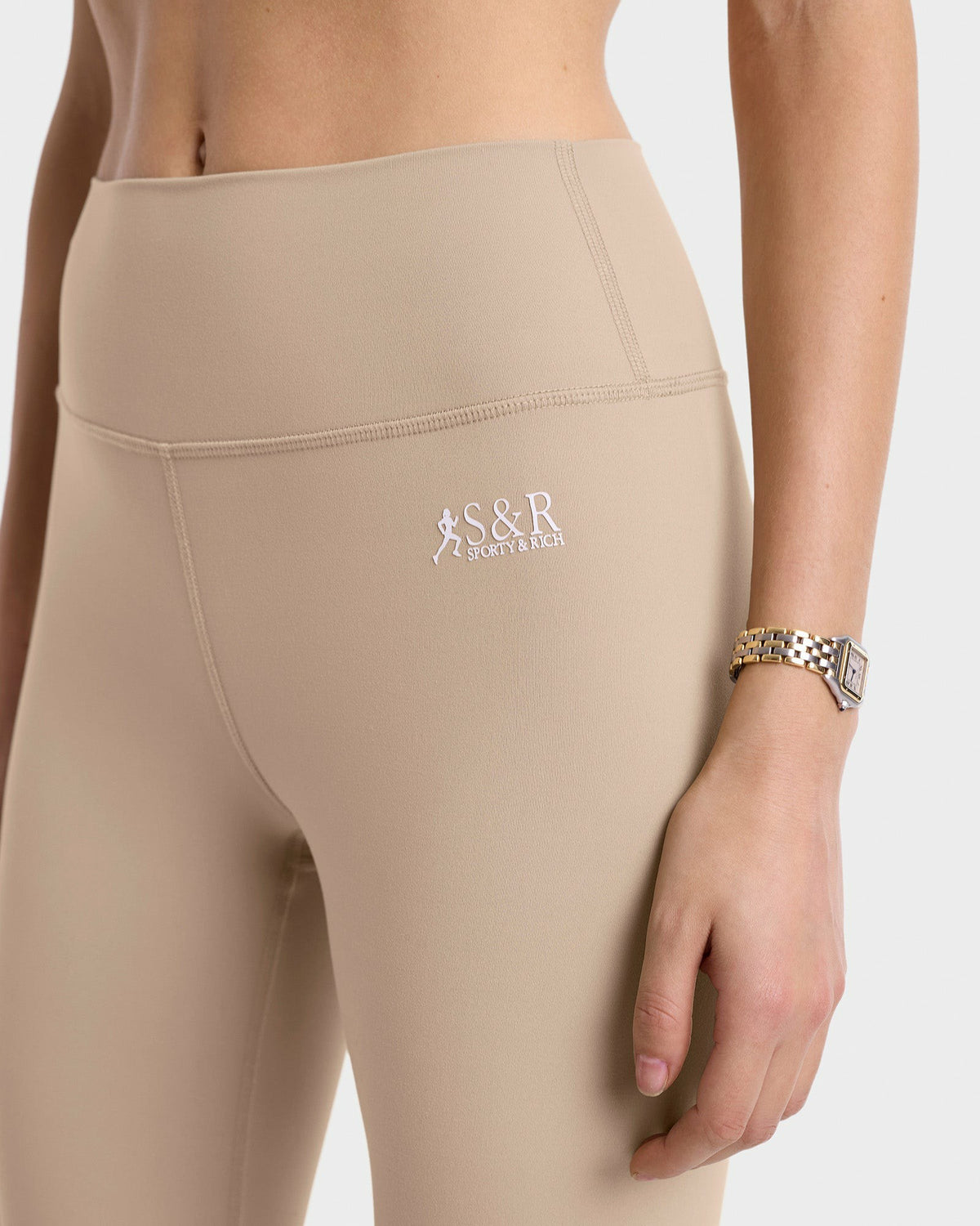 Sporty & Rich SR Runner Legging - Elephant/White