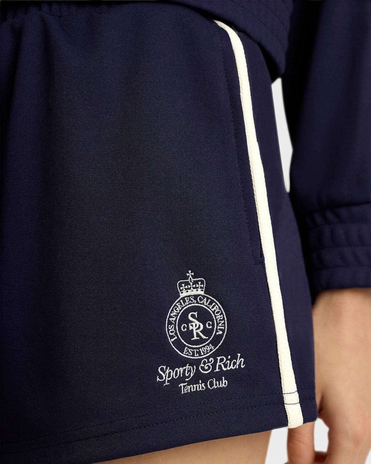 Sporty & Rich Crown Tennis Roller Short - Navy/White