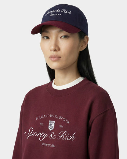Sporty & Rich Syracuse NY Hat - Navy/Bordeaux