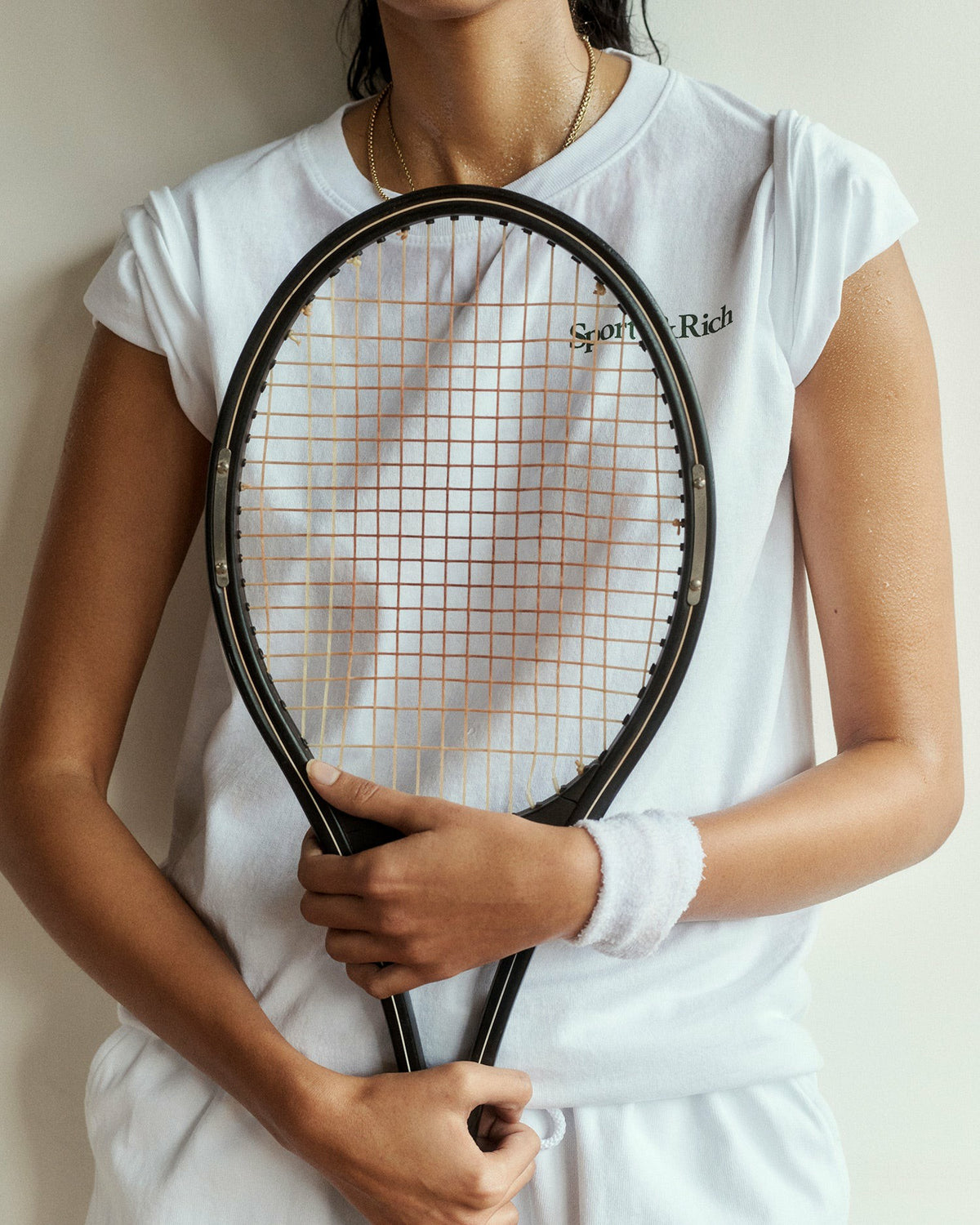 Sporty & Rich Play Tennis T-Shirt - White/Forest