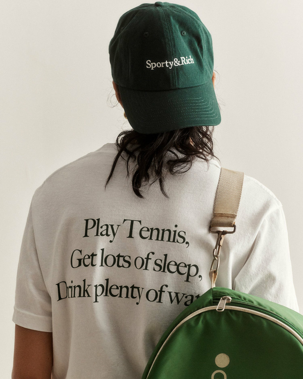 Sporty & Rich Play Tennis T-Shirt - White/Forest