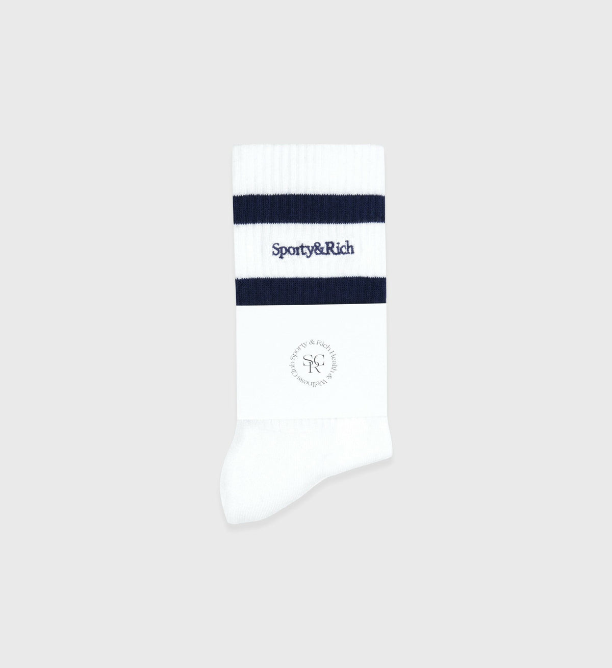 Sporty & Rich Serif Logo Socks - White/Navy