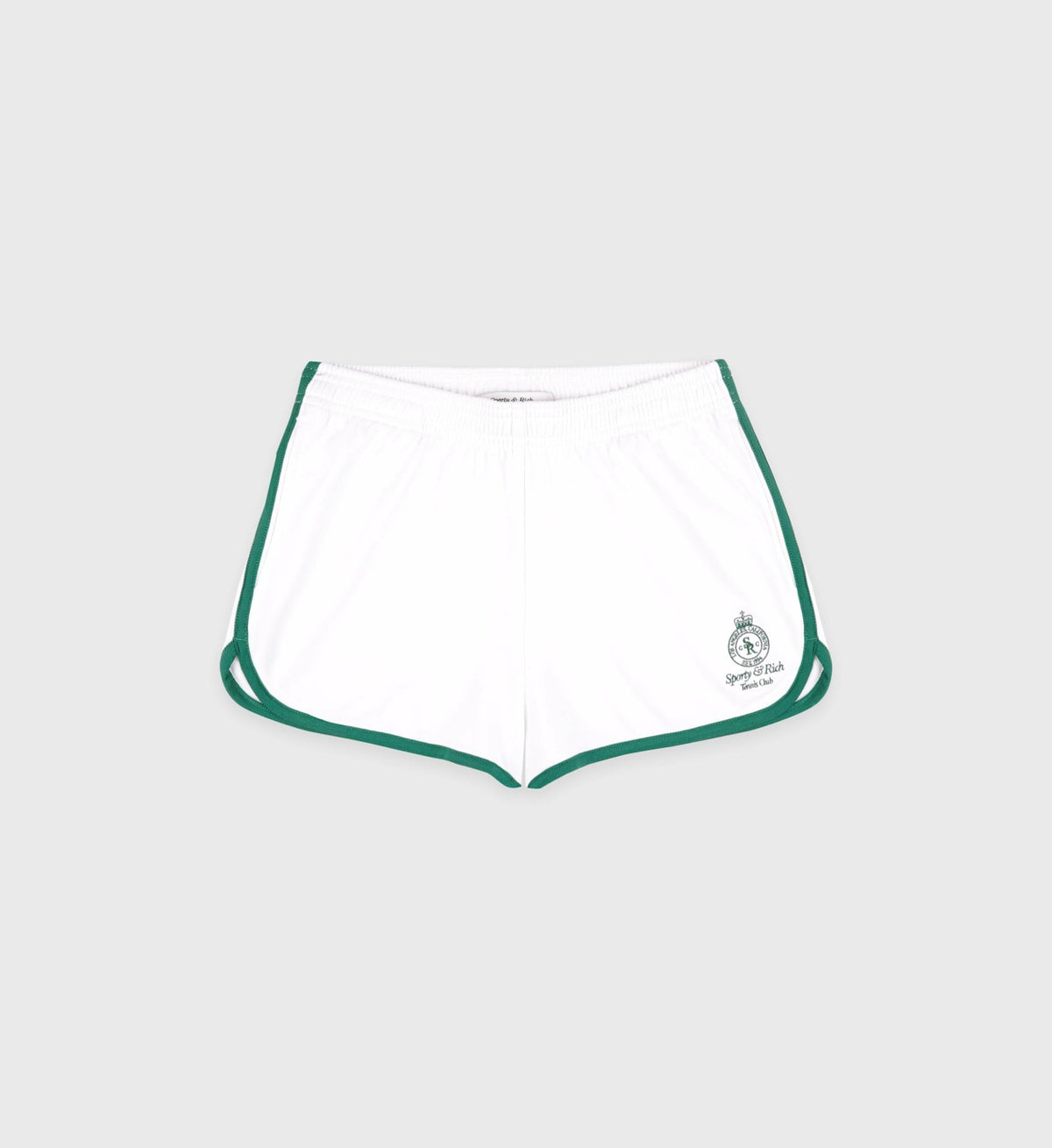Sporty & Rich Crown Tennis Pique Short - White/Alpine