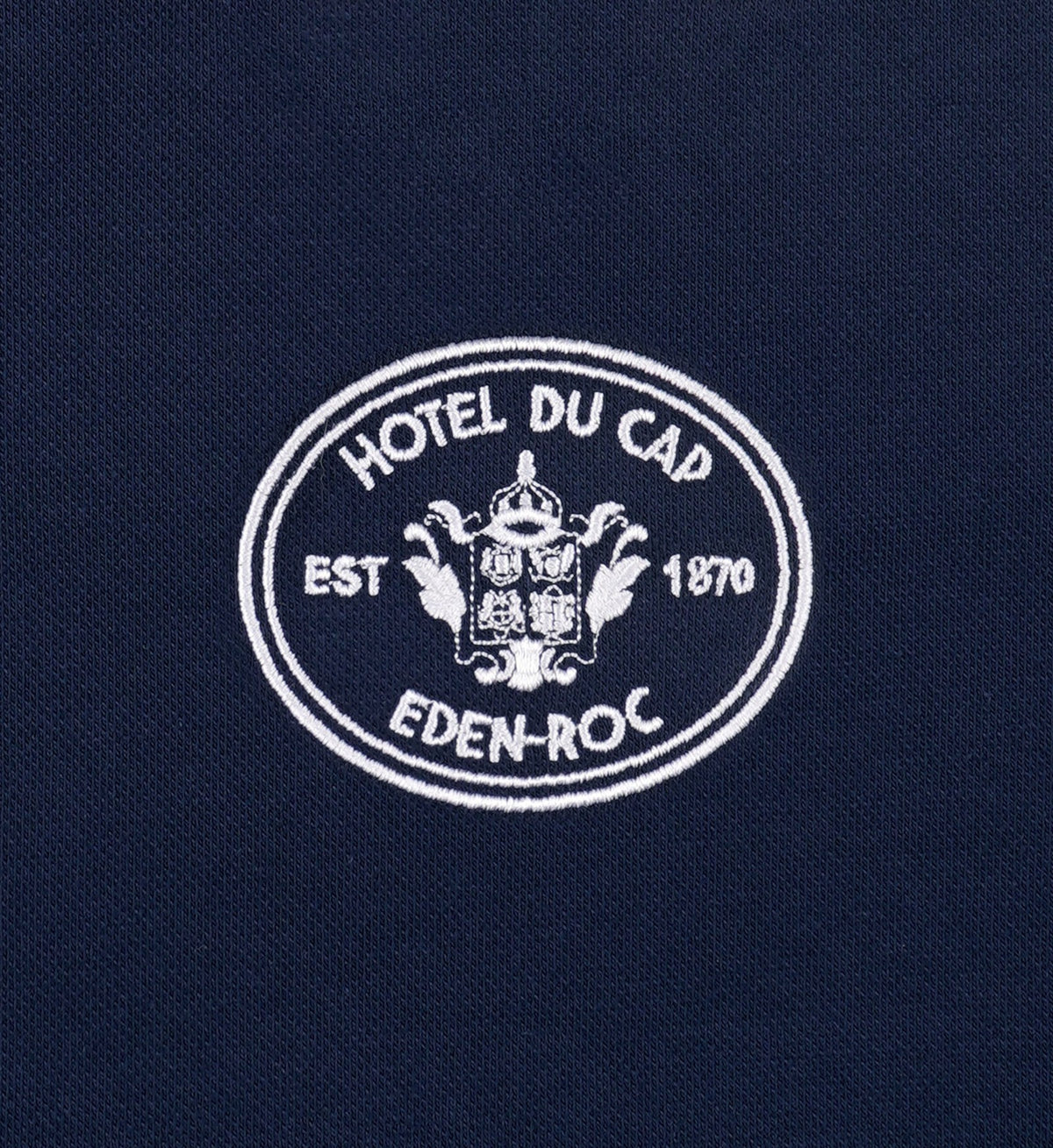 Sporty & Rich Eden Crest Embroidered Pique Short - Navy/White