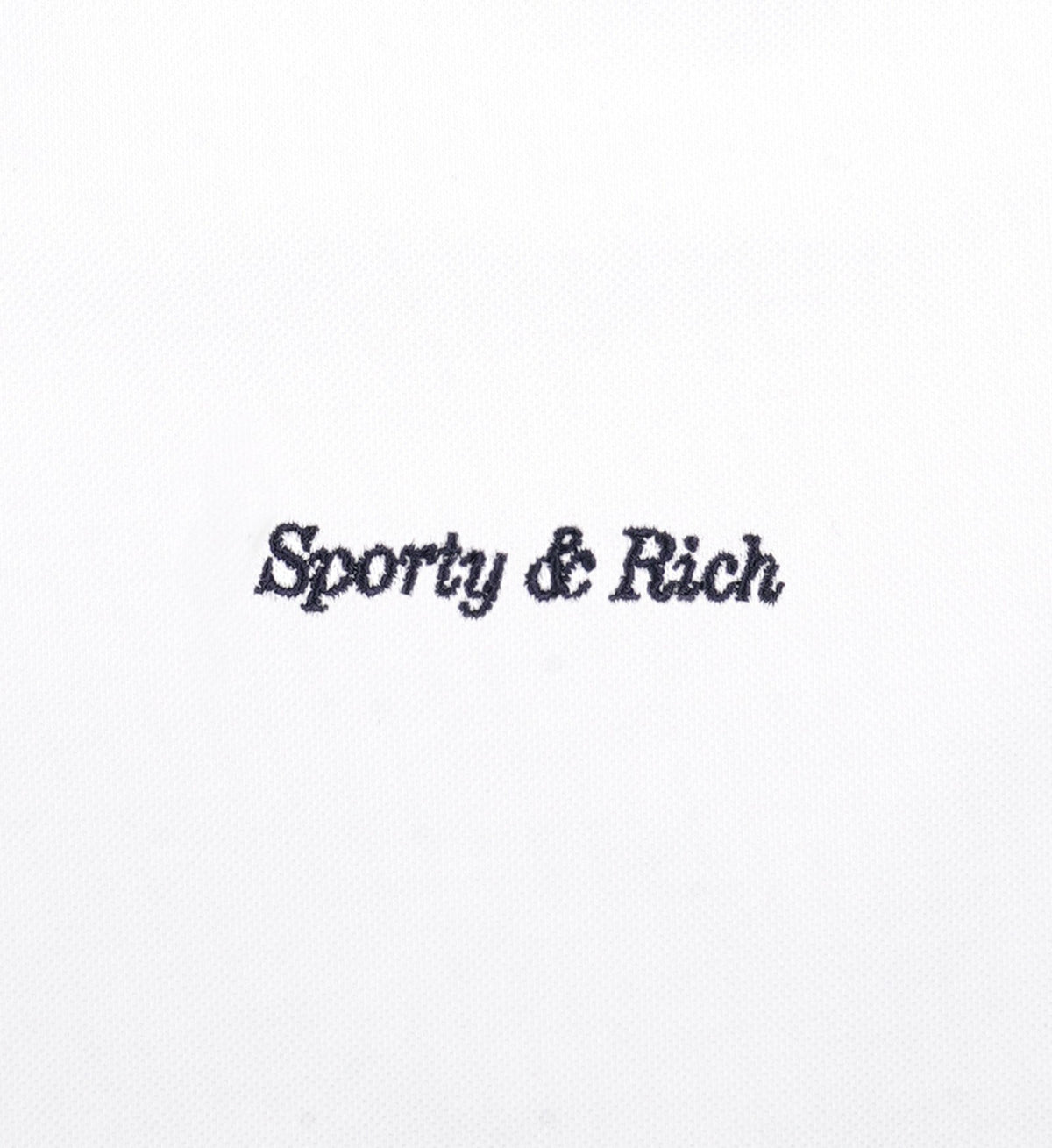 Sporty & Rich Eden Crest Embroidered Pique Short - White/Navy