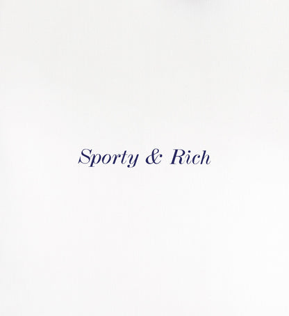 Sporty & Rich Eden Crest Sports Polo Vest - White/Navy