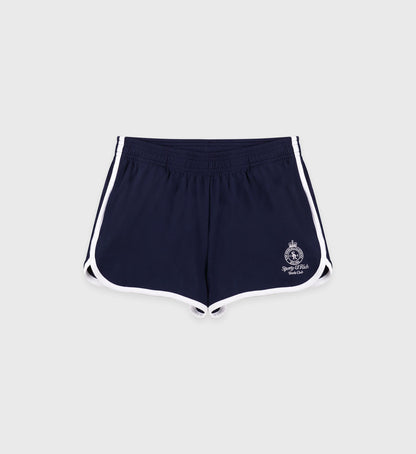 Sporty & Rich Crown Tennis Pique Short - Navy/White
