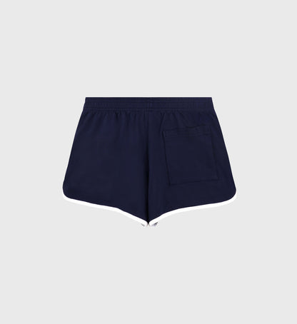 Sporty & Rich Crown Tennis Pique Short - Navy/White