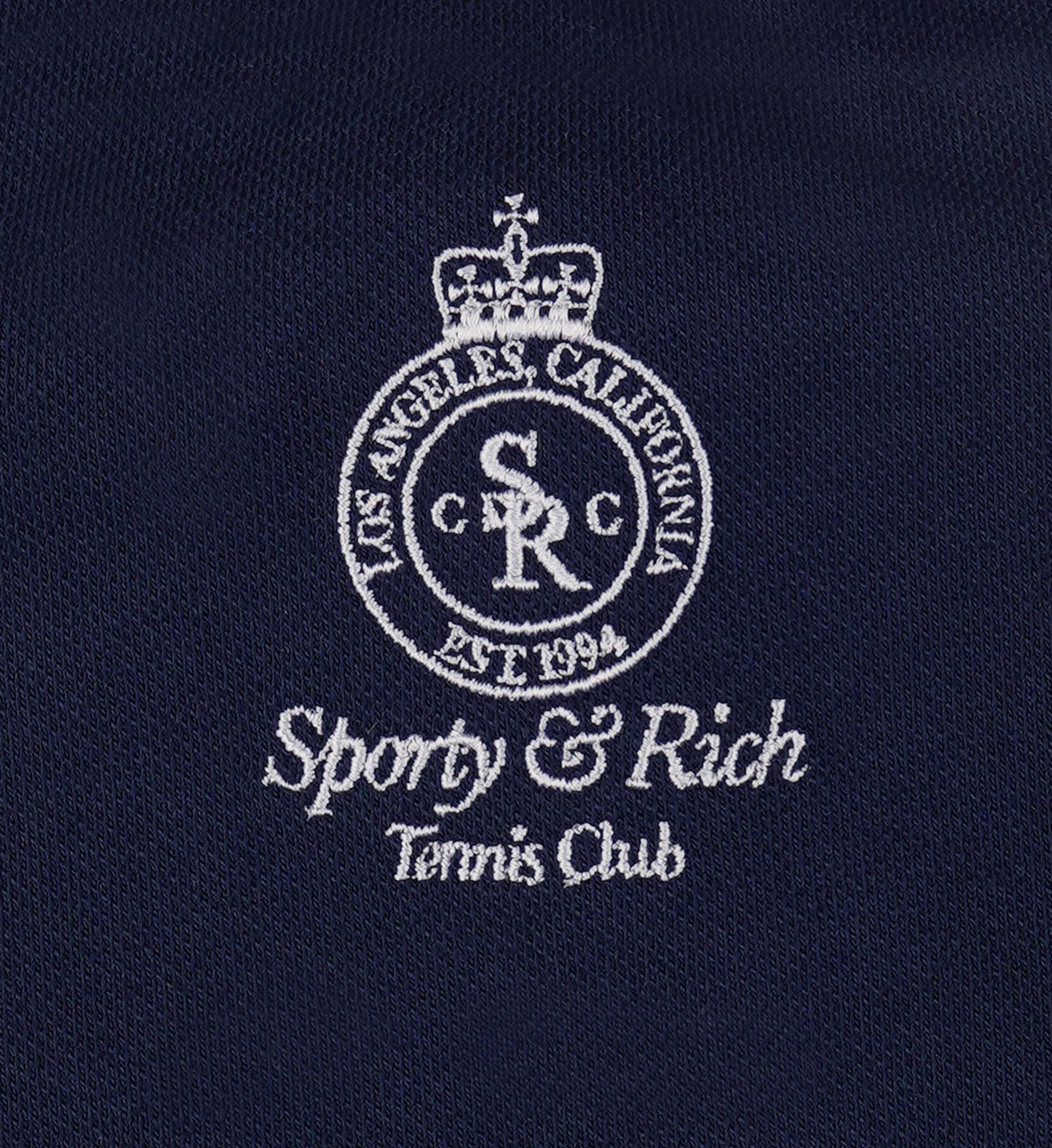Sporty & Rich Crown Tennis Pique Short - Navy/White