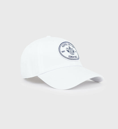 Sporty & Rich Eden Crest Hat - White/Navy