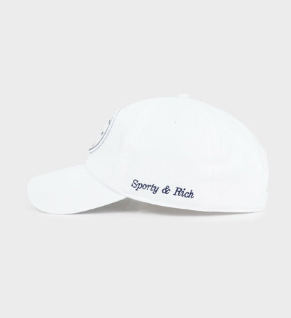 Sporty & Rich Eden Crest Hat - White/Navy
