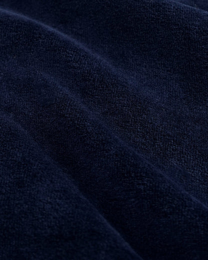 Sporty & Rich Crown Tennis Velour Polo - Navy/Ecru