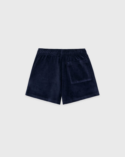 Sporty & Rich Crown Tennis Velour Short - Navy/Ecru