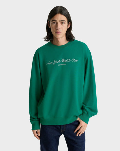 Sporty & Rich NY Tennis Club Crewneck - Alpine/White