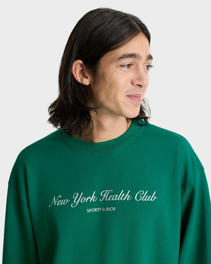 Sporty & Rich NY Tennis Club Crewneck - Alpine/White