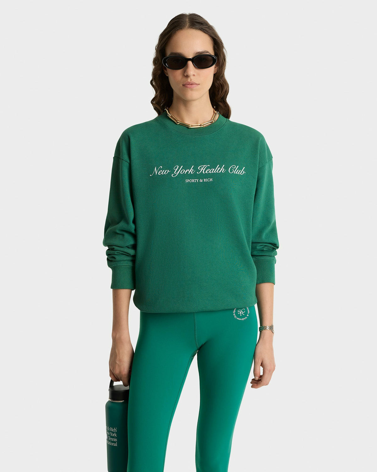 Sporty & Rich NY Tennis Club Crewneck - Alpine/White