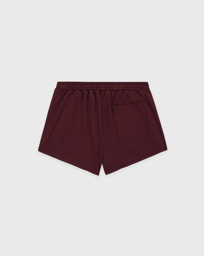 Sporty & Rich Signature Logo Retro Track Short - Bordeaux/White