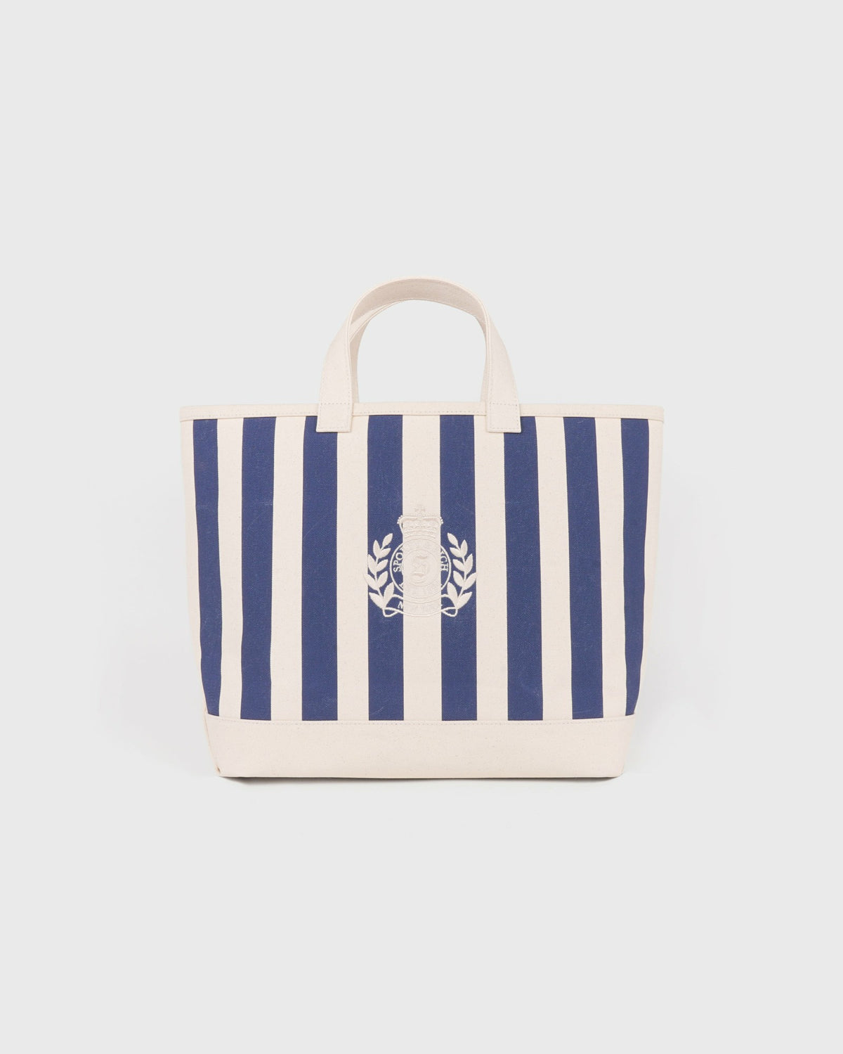 Sporty & Rich NY Crest Beach Tote - Natural/Light Navy