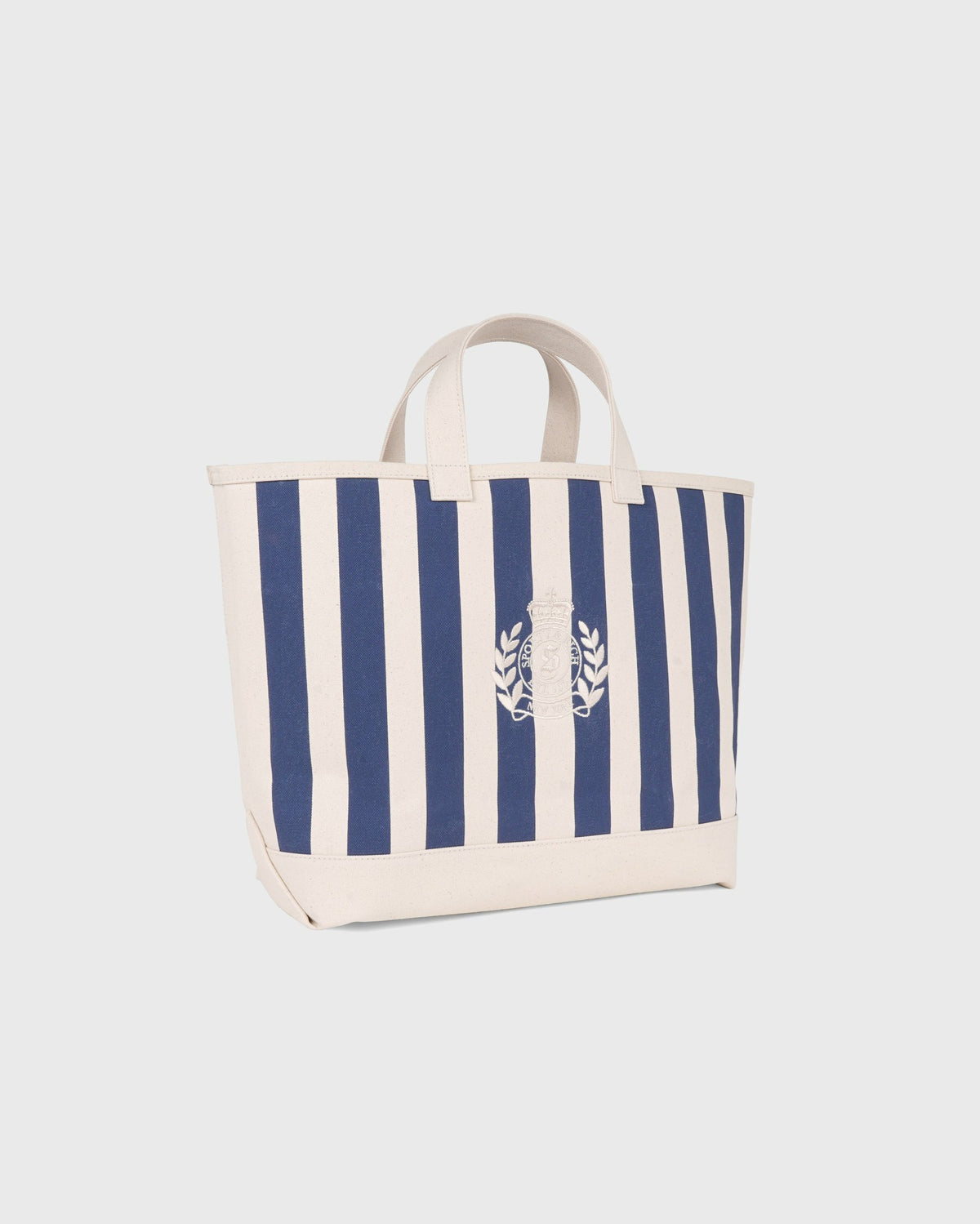 Sporty & Rich NY Crest Beach Tote - Natural/Light Navy