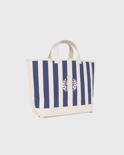 Sporty & Rich NY Crest Beach Tote - Natural/Light Navy