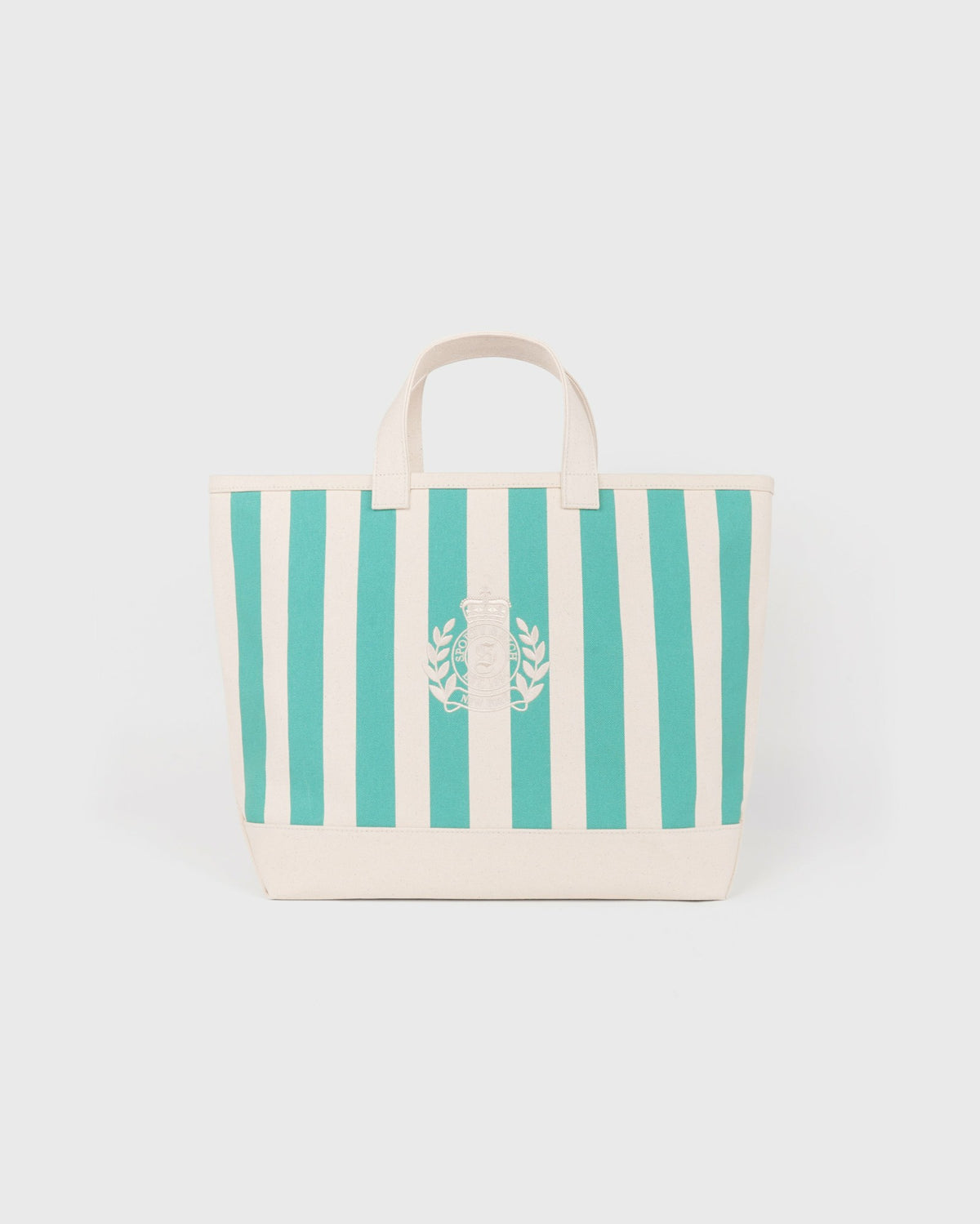 Sporty & Rich NY Crest Beach Tote - Natural/Amalfi Green