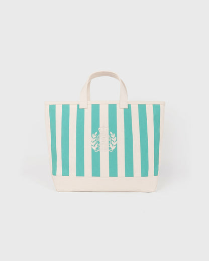 Sporty & Rich NY Crest Beach Tote - Natural/Amalfi Green