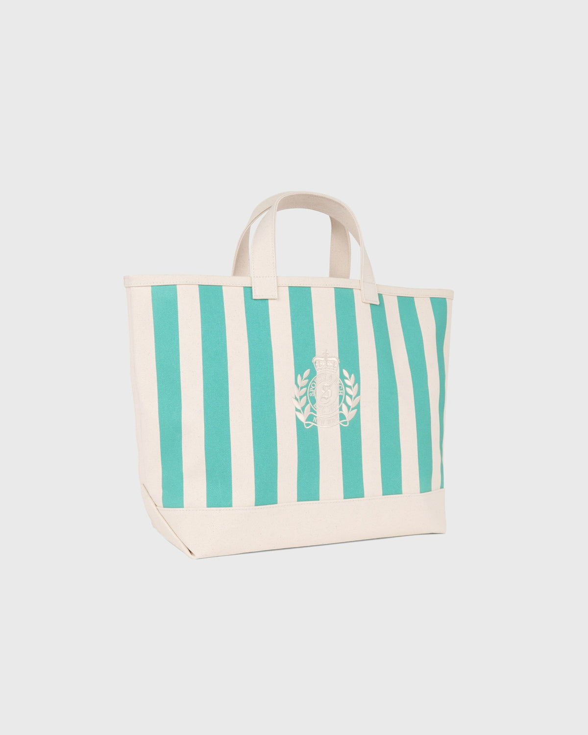 Sporty & Rich NY Crest Beach Tote - Natural/Amalfi Green