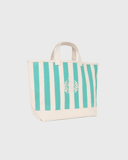 Sporty & Rich NY Crest Beach Tote - Natural/Amalfi Green