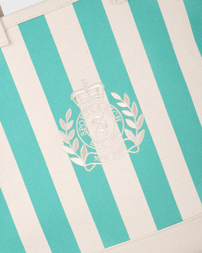 Sporty & Rich NY Crest Beach Tote - Natural/Amalfi Green