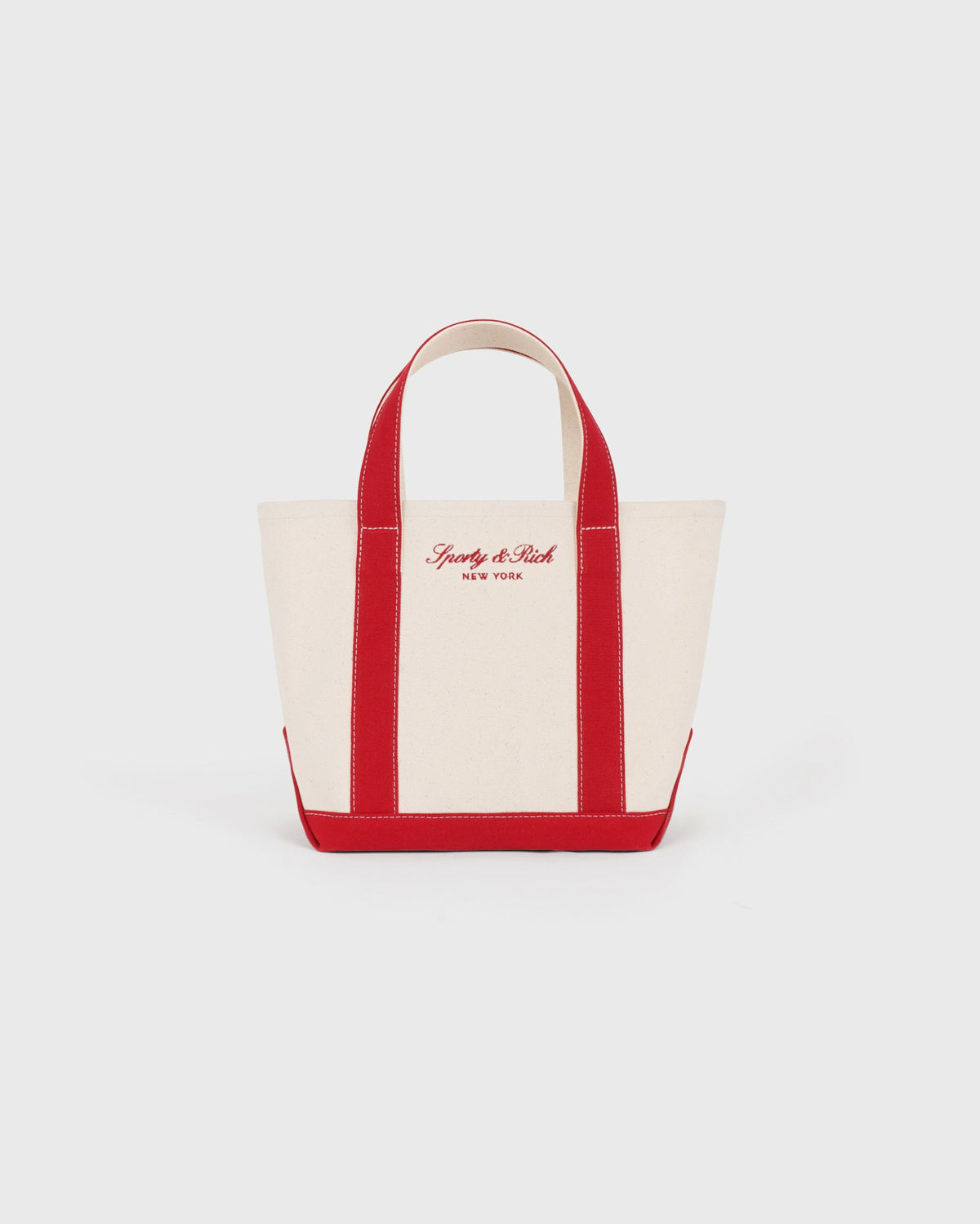 Sporty & Rich Signature NY Logo Mini Tote - Natural