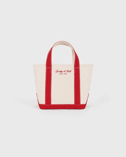Sporty & Rich Signature NY Logo Mini Tote - Natural