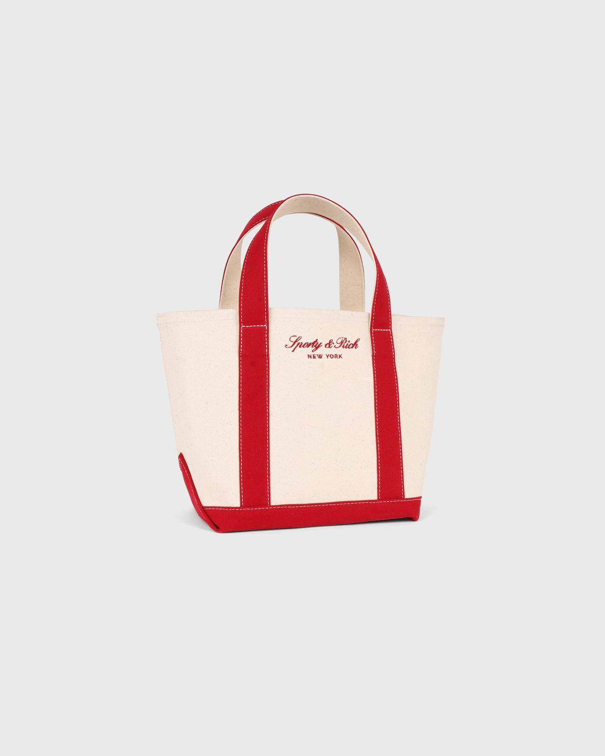 Sporty & Rich Signature NY Logo Mini Tote - Natural