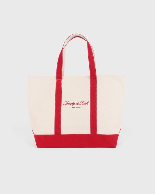 Sporty & Rich Signature NY Logo Large Tote - Natural