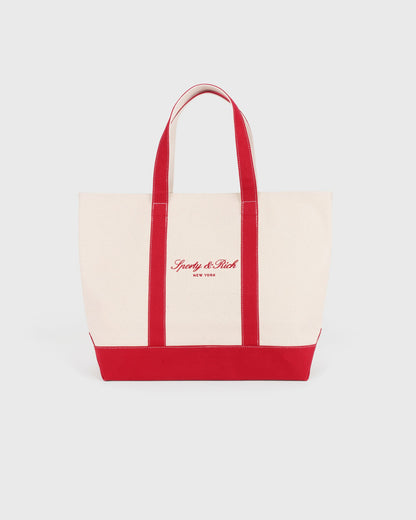 Sporty & Rich Signature NY Logo Medium Tote - Natural