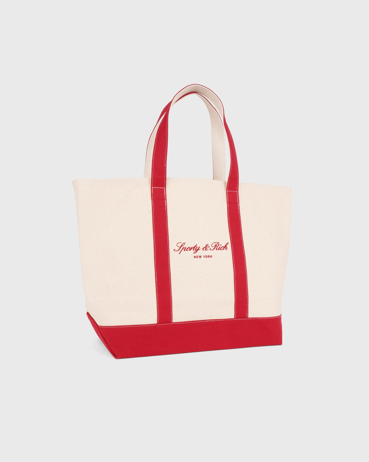 Sporty & Rich Signature NY Logo Medium Tote - Natural