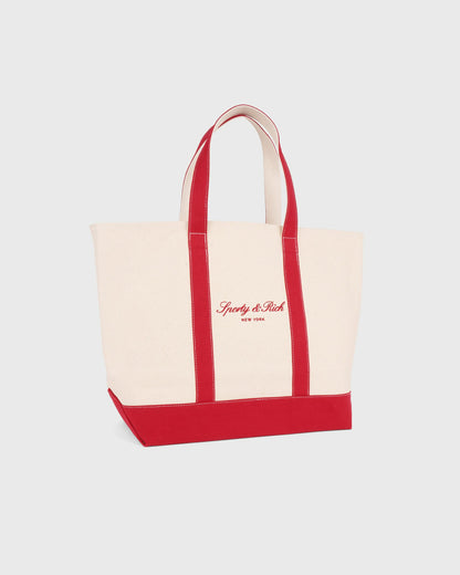 Sporty & Rich Signature NY Logo Medium Tote - Natural
