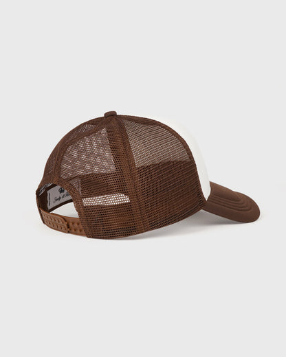 Sporty & Rich Juicy Crown Trucker Hat - White/Chocolate