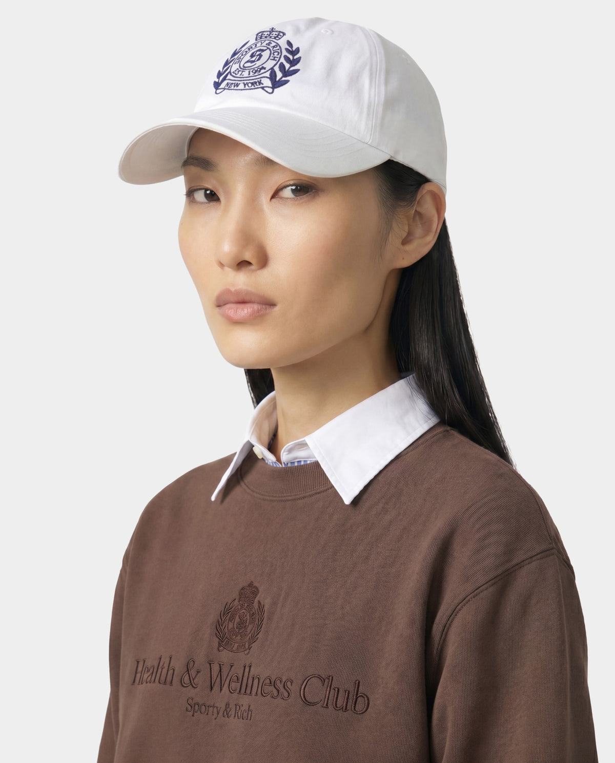 Sporty & Rich NY Crest Hat - White