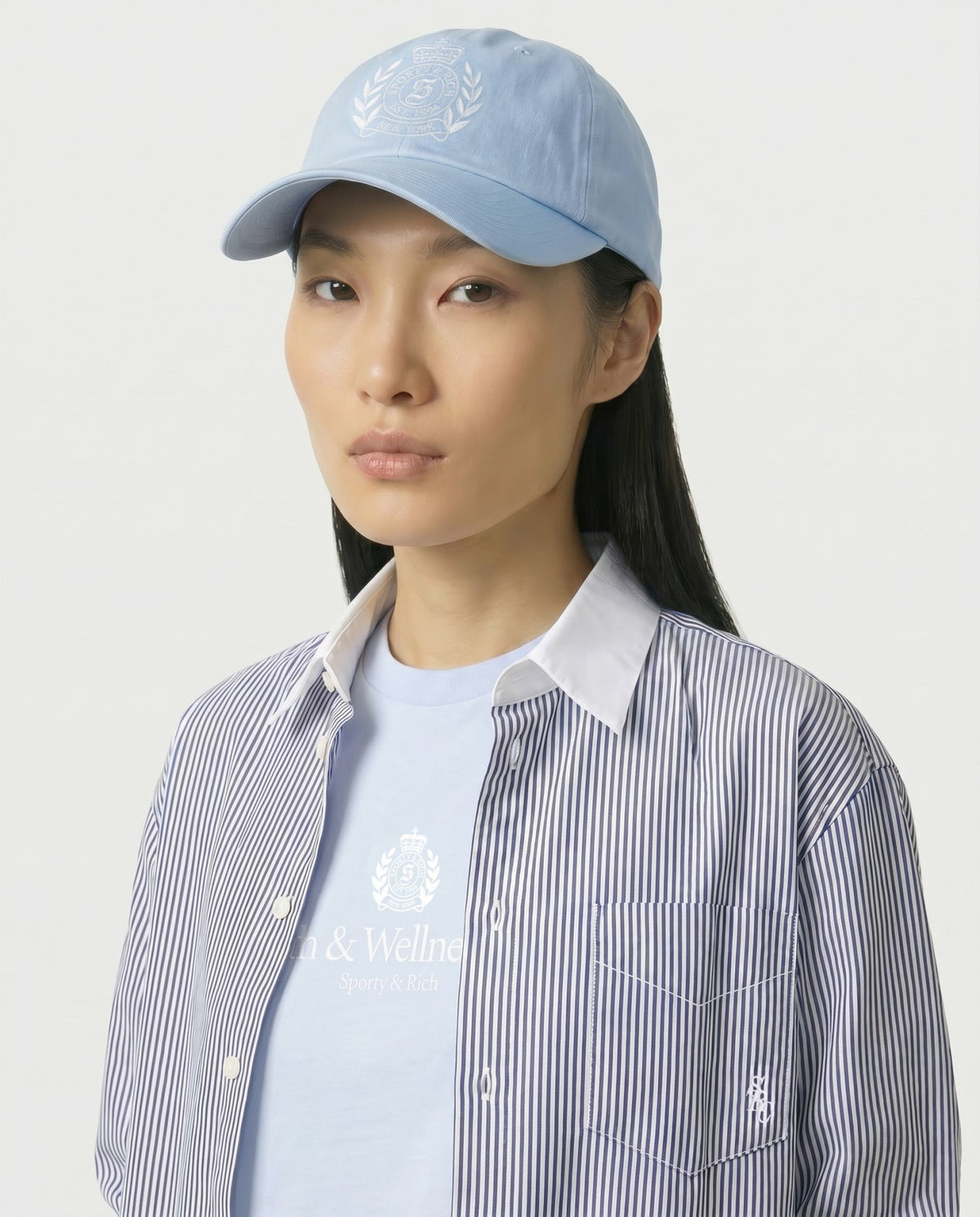 Sporty & Rich NY Crest Hat - Ciel