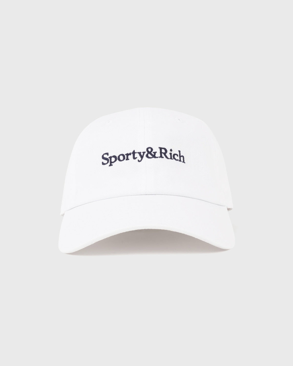 Sporty & Rich Serif Logo Hat - White