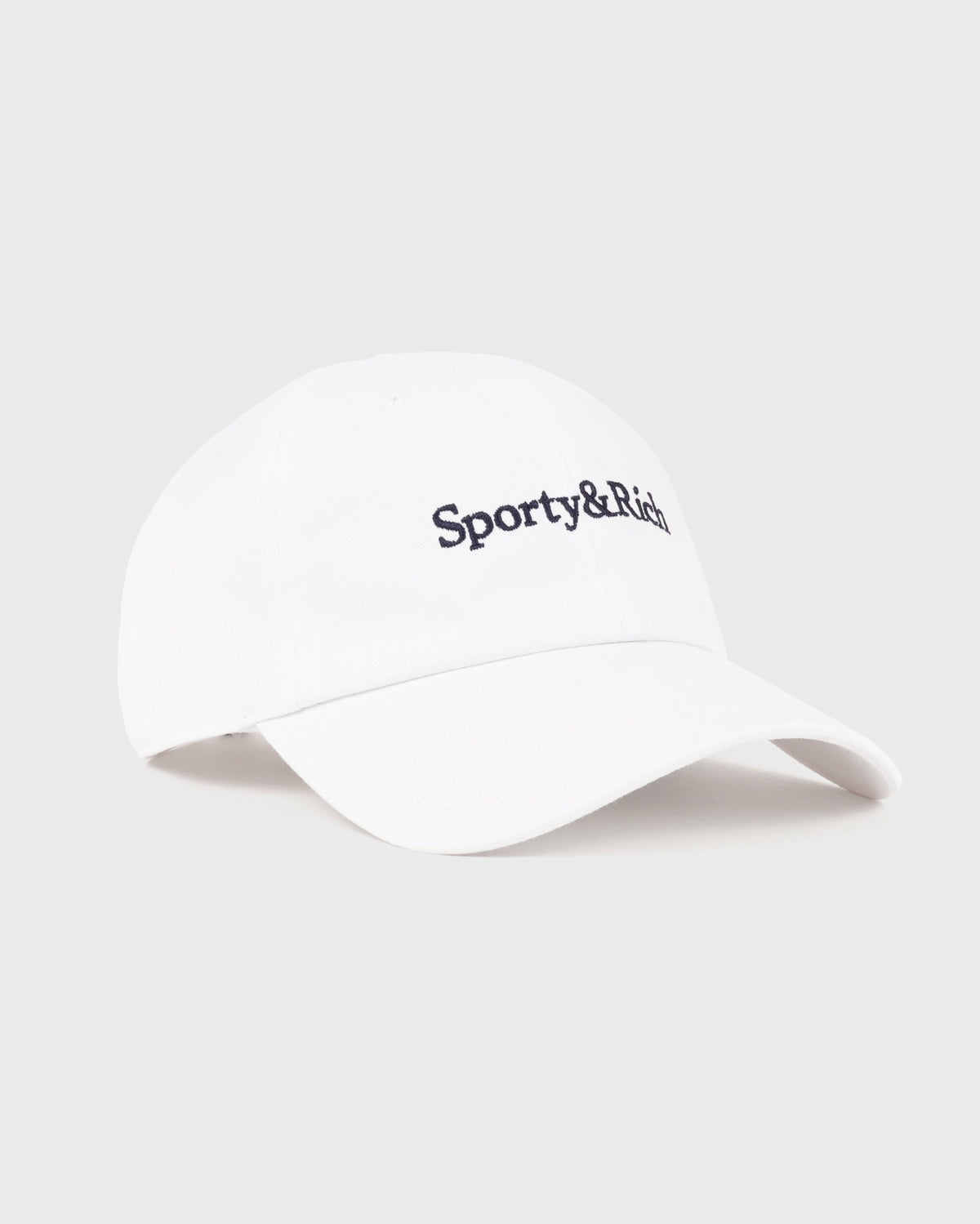 Sporty & Rich Serif Logo Hat - White