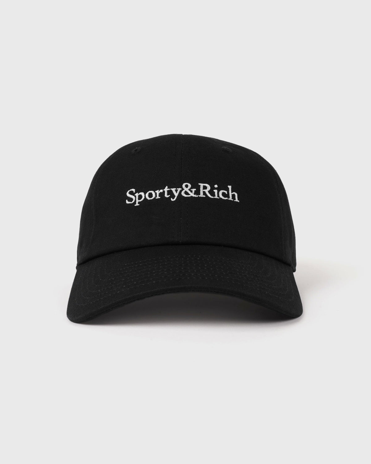 Sporty & Rich Serif Logo Hat - Faded Black