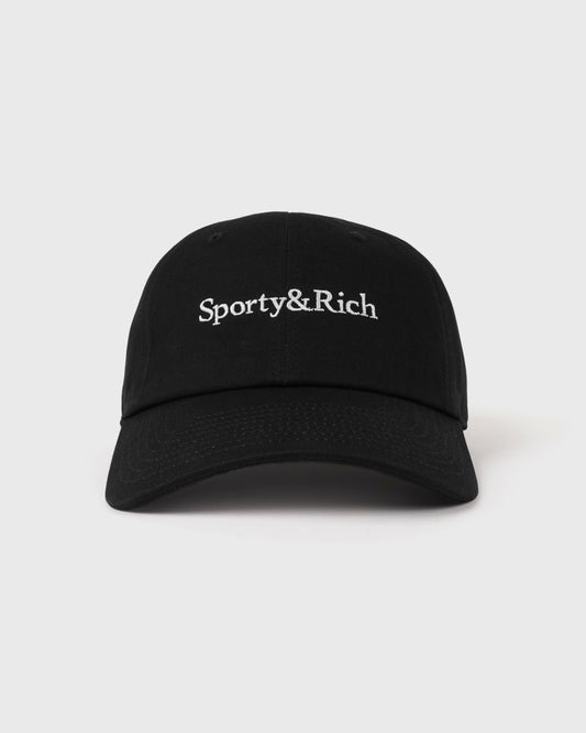 Sporty & Rich Serif Logo Hat - Faded Black